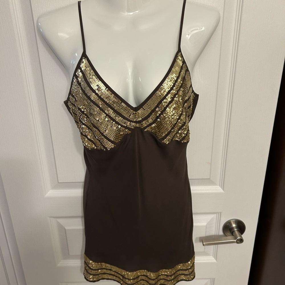 Central Park West Brown Silk Camisole Tank